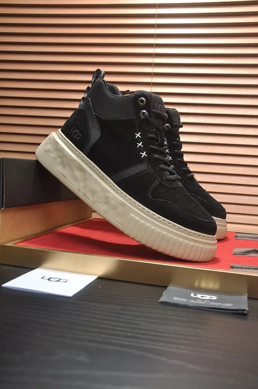 Men's shoes 💰640💶 [UGG] (full wool lining) top-end high-quality fur-in-one warm snow boots from Australia's warm luxury brand men's shoes, UGG-5877 official website synchronized, made of imported cowhide, carefully sewn...Imported rubber foam outsole (comfortable, soft, wear-resistant) The quality is really great...Exquisite workmanship, you can't put it down at first sight, available in sizes 39-44